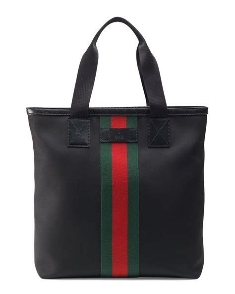 black canvas black gucci tote bag